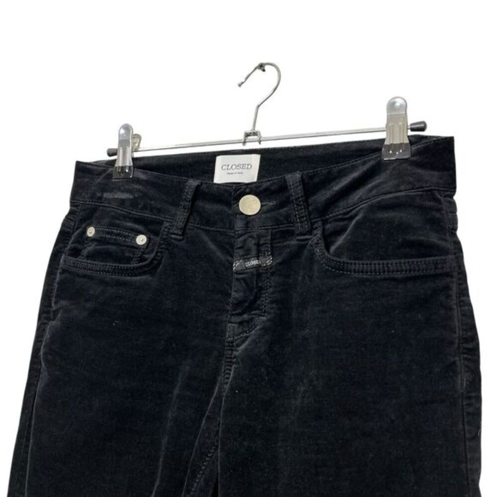 Closed Skinny Velvet Baker Pants Black Stretch Jeans Women's Size 24 Italy - Picture 4 of 14